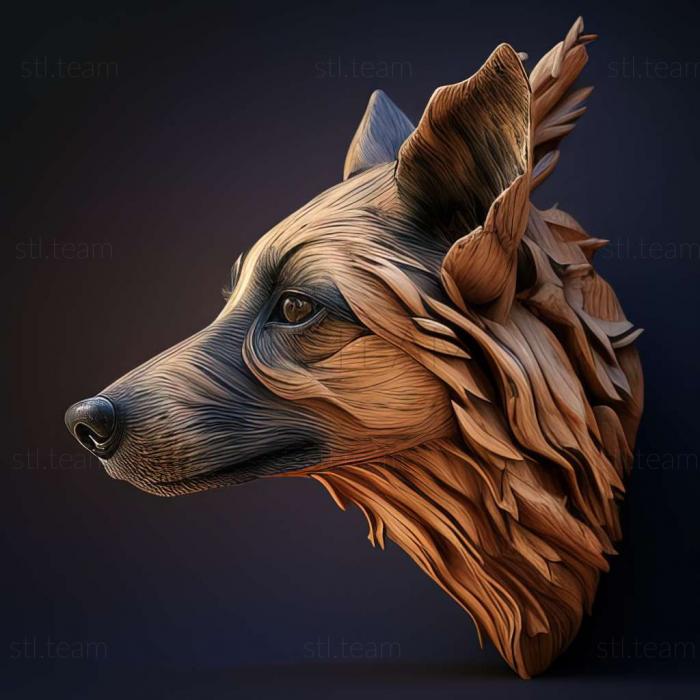 3D модель Вуд єнотовидний собака (STL)